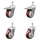 Service Caster 4 Inch Maroon Polyurethane Swivel 3/8 Inch Stem Caster Total Lock Brake, 2PK SCC-TSTTL20S414-PPUB-MRN-381615-2-S2 - alternate 1